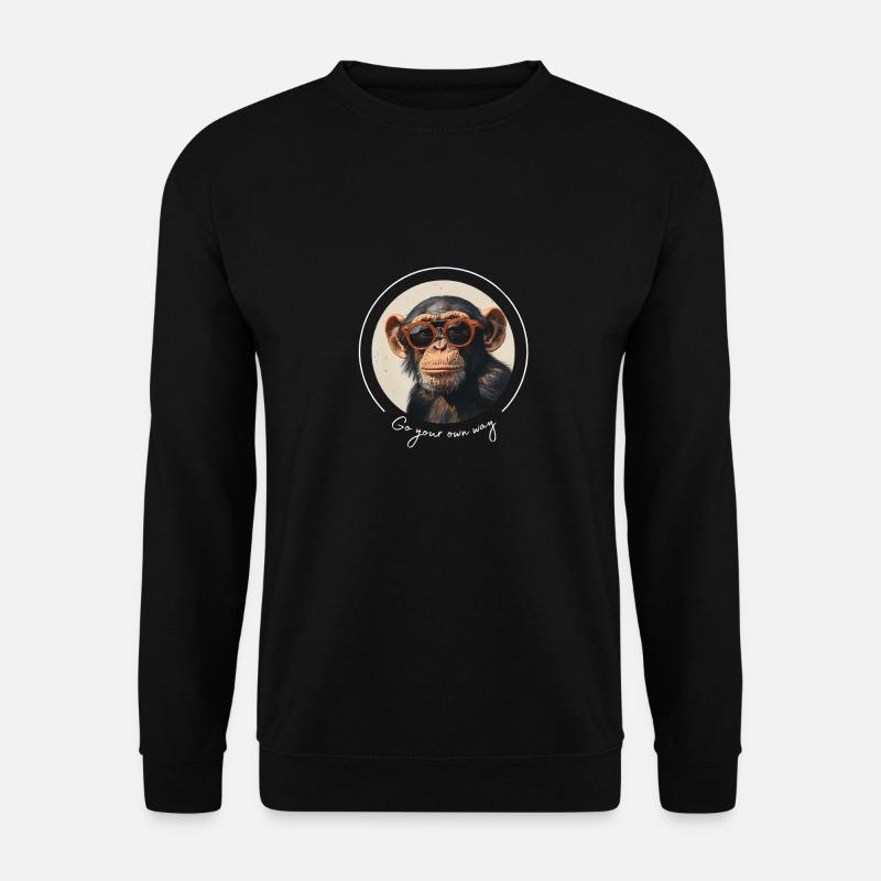 Monkey Sunglasses Cool - Unisex Sweatshirt - black