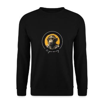 Affe Sonnenbrille Cool - Unisex Pullover - Schwarz - Vorne - Alina (178cm) & Michal (187cm)