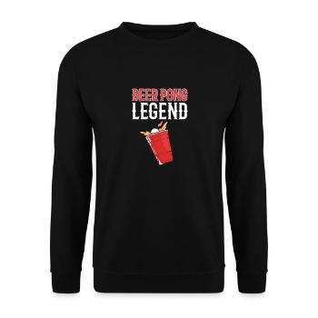Beerpong Beer Pong Beer Pong Legend - Unisex Sweatshirt - black - Front - Alina (178cm) & Michal (187cm)