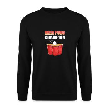 Beerpong Beer Pong Beer Pong Champion - Unisex Sweatshirt - black - Front - Alina (178cm) & Michal (187cm)