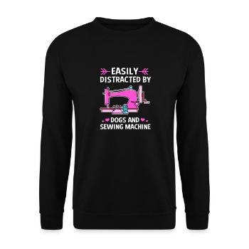 Couturière à la machine à coudre - Sweat-shirt Unisexe - noir - Devant - Alina (178cm) & Michal (187cm)