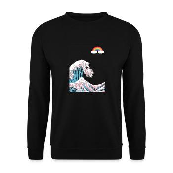 Trau dich, du selbst zu sein - Trans LGBT Farben in der - Unisex Pullover - Schwarz - Vorne - Alina (178cm) & Michal (187cm)