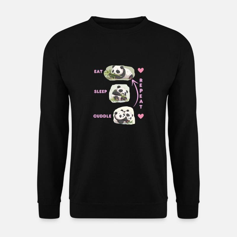 eat-sleep- cuddle- repeat - Unisex Pullover - Schwarz