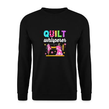 Sewing Machine Seamstress - Unisex Sweatshirt - black - Front - Alina (178cm) & Michal (187cm)
