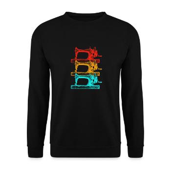 Sewing Machine Seamstress - Unisex Sweatshirt - black - Front - Alina (178cm) & Michal (187cm)