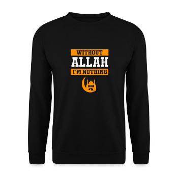 Muslim Islam Moslem Muslima Eid Mubarak Allah - Unisex Sweatshirt - black - Front - Alina (178cm) & Michal (187cm)