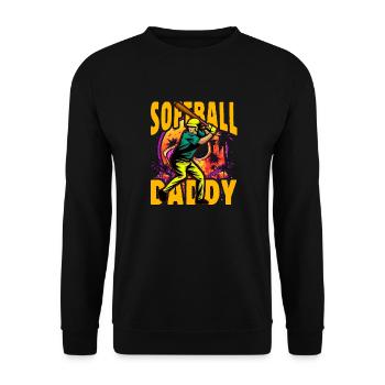Softball-Papa - Unisex Pullover - Schwarz - Vorne - Alina (178cm) & Michal (187cm)