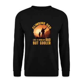 Klettern Papa wie ein normaler Papa, aber cooler - Unisex Pullover - Schwarz - Vorne - Alina (178cm) & Michal (187cm)