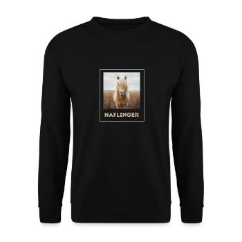 Haflinger Horse Sweet - Unisex Sweatshirt - black - Front - Alina (178cm) & Michal (187cm)