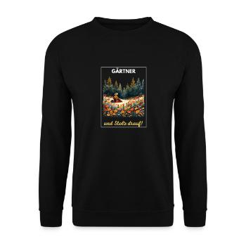 Jardinier Cadeau Tondeuse à gazon Tondeuse à gazon autoportée - Sweat-shirt Unisexe - noir - Devant - Alina (178cm) & Michal (187cm)
