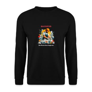 Mason Builder House Building Craft Gift - Unisex Sweatshirt - black - Front - Alina (178cm) & Michal (187cm)