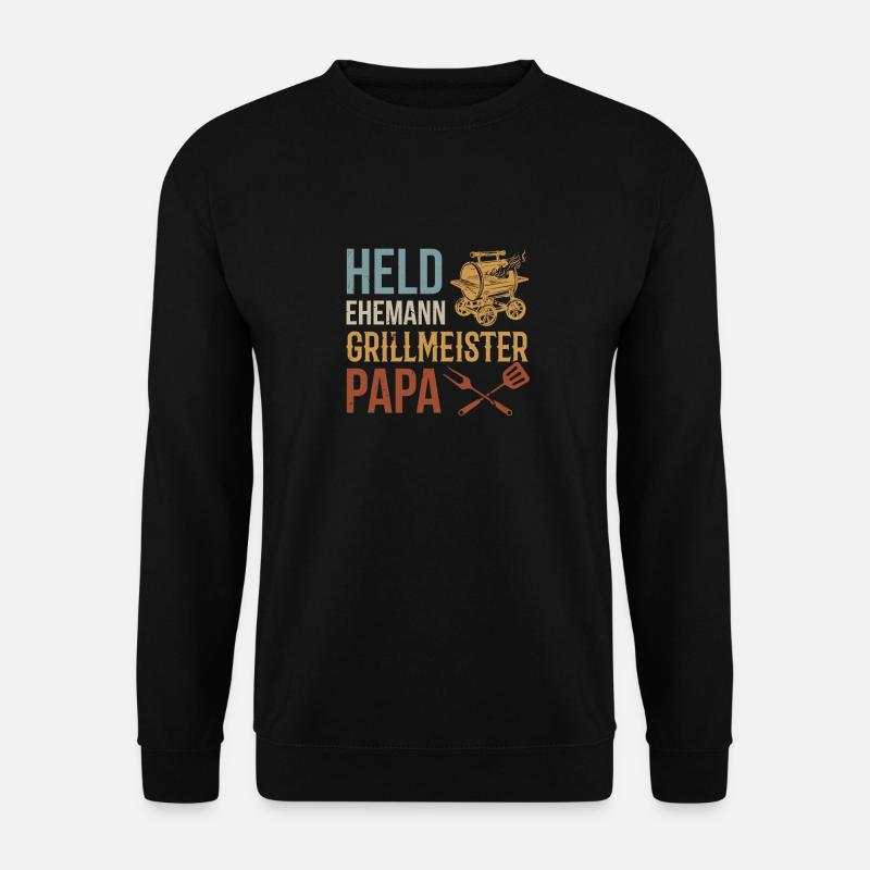 Hero, husband, grill master, dad - Unisex Sweatshirt - black