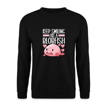 Poisson blob mignon poisson laid - Sweat-shirt Unisexe - noir - Devant - Alina (178cm) & Michal (187cm)