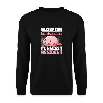 Poisson blob mignon poisson laid - Sweat-shirt Unisexe - noir - Devant - Alina (178cm) & Michal (187cm)