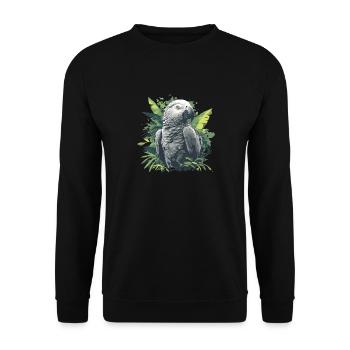 Graupapageien Graupapagei - Unisex Pullover - Schwarz - Vorne - Alina (178cm) & Michal (187cm)