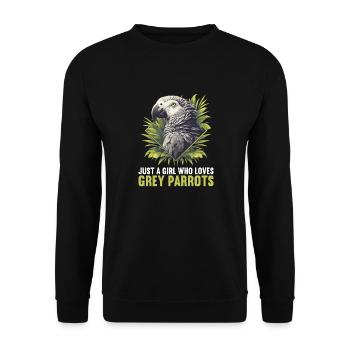 Graupapageien Graupapagei - Unisex Pullover - Schwarz - Vorne - Alina (178cm) & Michal (187cm)