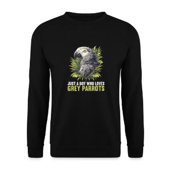 Graupapageien Graupapagei - Unisex Pullover - Schwarz - Vorne - Alina (178cm) & Michal (187cm)