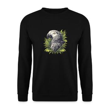 Graupapageien Graupapagei - Unisex Pullover - Schwarz - Vorne - Alina (178cm) & Michal (187cm)