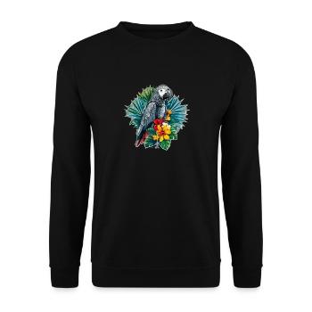 Graupapageien Graupapagei - Unisex Pullover - Schwarz - Vorne - Alina (178cm) & Michal (187cm)