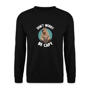 don't worry be capy - Unisex Sweatshirt - black - Front - Alina (178cm) & Michal (187cm)