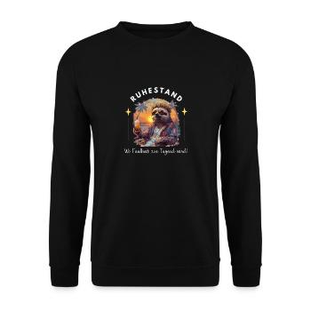 Ruhestand Rente Faultier Pension Faulenzen Urlaub - Unisex Pullover - Schwarz - Vorne - Alina (178cm) & Michal (187cm)