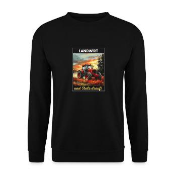 Landwirt Traktoren Trecker Bauer Dorf Bauernhof - Unisex Pullover - Schwarz - Vorne - Alina (178cm) & Michal (187cm)