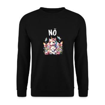 Licorne disant non Garçon et fille Créature mythique - Sweat-shirt Unisexe - noir - Devant - Alina (178cm) & Michal (187cm)