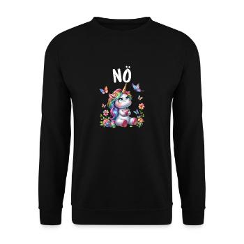 Licorne disant non Garçon et fille Créature mythique - Sweat-shirt Unisexe - noir - Devant - Alina (178cm) & Michal (187cm)