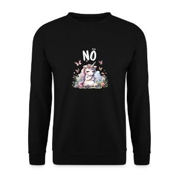Licorne disant non Garçon et fille Créature mythique - Sweat-shirt Unisexe - noir - Devant - Alina (178cm) & Michal (187cm)