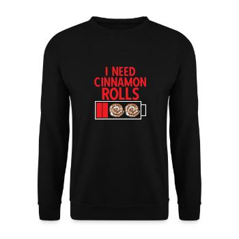 Cinnamon roll - Unisex Sweatshirt - black - Front - Alina (178cm) & Michal (187cm)
