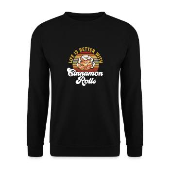 Cinnamon roll - Unisex Sweatshirt - black - Front - Alina (178cm) & Michal (187cm)