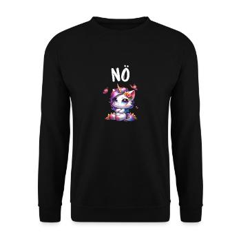 Licorne disant non Garçon et fille Créature mythique - Sweat-shirt Unisexe - noir - Devant - Alina (178cm) & Michal (187cm)
