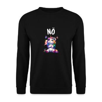 Licorne disant non garçon et fille créature mythique - Sweat-shirt Unisexe - noir - Devant - Alina (178cm) & Michal (187cm)