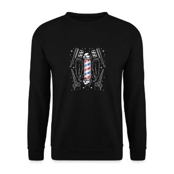 Chemise de coiffeur L’élégance à chaque coupe - Sweat-shirt Unisexe - noir - Devant - Alina (178cm) & Michal (187cm)