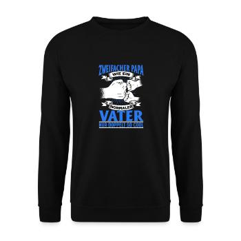 Wie ein normaler Vater, nur doppelt so cool - Unisex Pullover - Schwarz - Vorne - Alina (178cm) & Michal (187cm)