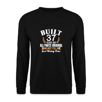 Built 37 Years Ago All Parts Original Outfit 37th - Unisex Sweatshirt - black - Front - Alina (178cm) & Michal (187cm)