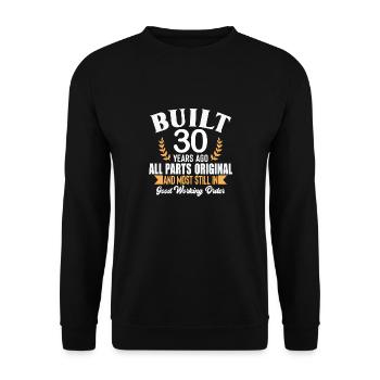 Baujahr vor 30 Jahren Alle Teile Original-Outfit 30er Jahre - Unisex Pullover - Schwarz - Vorne - Alina (178cm) & Michal (187cm)