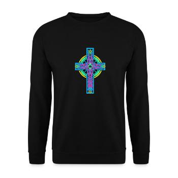 Jesus God Cross Crosses Crucifix - Unisex Sweatshirt - black - Front - Alina (178cm) & Michal (187cm)