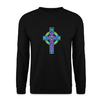 Kreuz Kreuze Kruzifix - Unisex Pullover - Schwarz - Vorne - Alina (178cm) & Michal (187cm)