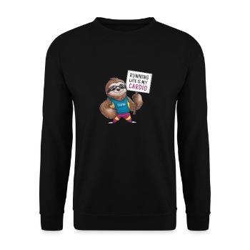 Paresseux avec signe humoristique - Sweat-shirt Unisexe - noir - Devant - Alina (178cm) & Michal (187cm)
