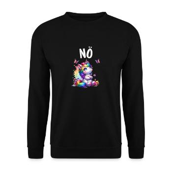 La licorne dit non aux créatures mythiques des garçons et des filles - Sweat-shirt Unisexe - noir - Devant - Alina (178cm) & Michal (187cm)