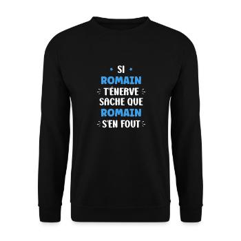 romain - Sweat-shirt Unisexe - noir - Devant - Alina (178cm) & Michal (187cm)