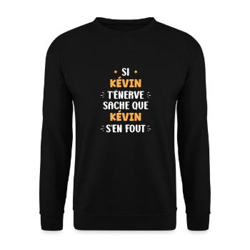 kévin - Sweat-shirt Unisexe - noir - Devant - Alina (178cm) & Michal (187cm)