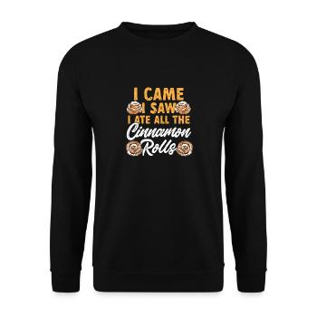 Cinnamon roll - Unisex Sweatshirt - black - Front - Alina (178cm) & Michal (187cm)