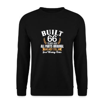 Built 66 Years Ago All Parts Original Outfit 66th - Unisex Sweatshirt - black - Front - Alina (178cm) & Michal (187cm)