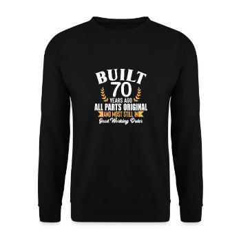 Built 70 Years Ago All Parts Original Outfit 70th - Unisex Sweatshirt - black - Front - Alina (178cm) & Michal (187cm)