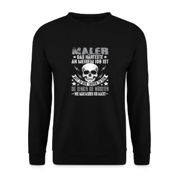 Maler Malermeister Maler Lackierer Spruch - Unisex Pullover - Schwarz - Vorne - Alina (178cm) & Michal (187cm)