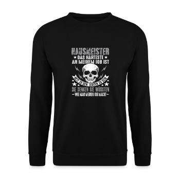 Caretaker Building Building Technician Saying - Unisex Sweatshirt - black - Front - Alina (178cm) & Michal (187cm)