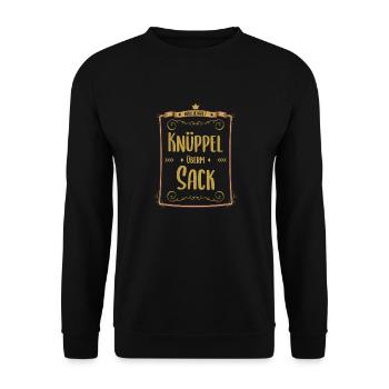 Zweideutiger Spruch Märchen Knüppel - Unisex Pullover - Schwarz - Vorne - Alina (178cm) & Michal (187cm)