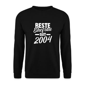 Valentine's Day Best Wife Since 2004 - Unisex Sweatshirt - black - Front - Alina (178cm) & Michal (187cm)